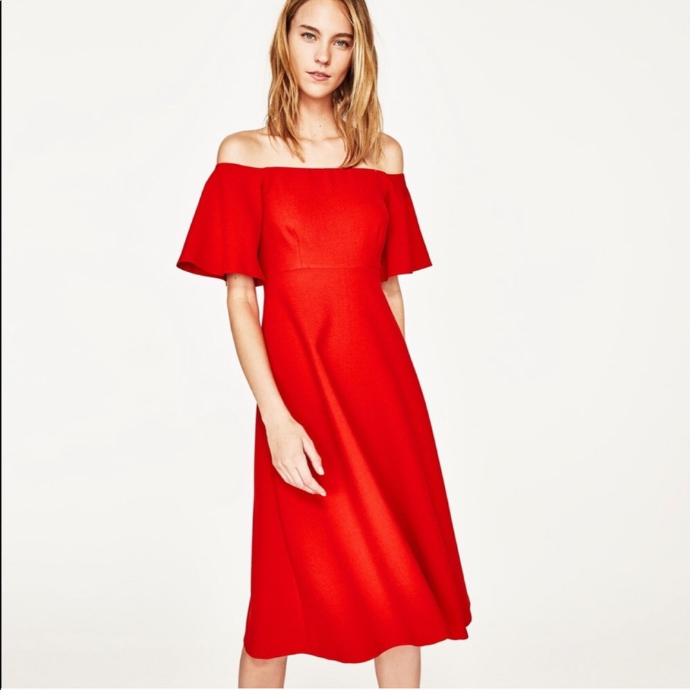 Zara red dress